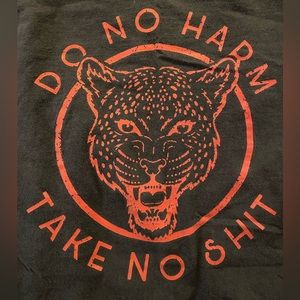 Pebby Forevee Do No Harm Take No Sh*t Side Slit Tshirt Black